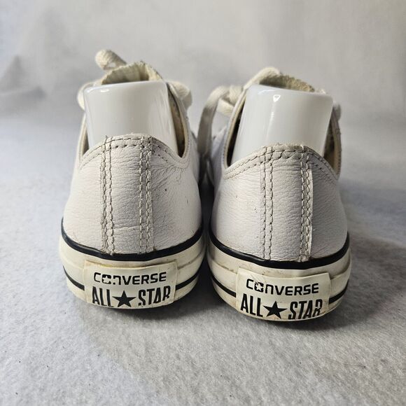 CONVERSE All Star White Leather Women Sz 7 Sneaker - Picture 3 of 6